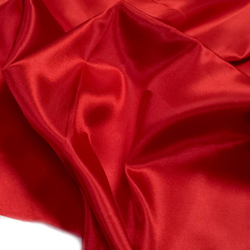 Tela Saten Para Decoracion Vestido Boda Manualidad 48  Rojo