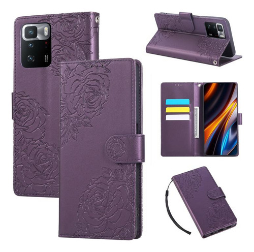 Funda De Piel Estampada Con Flores Para Xiaomi Poco X5/xiaom