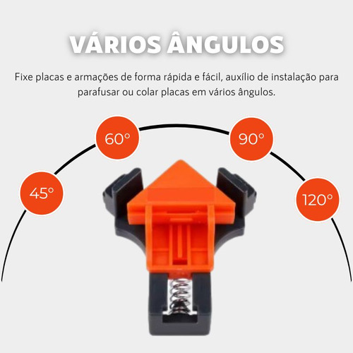Kit 4 Pçs Sargento Angular 90ºgraus Marcenaria Aperto Rápido