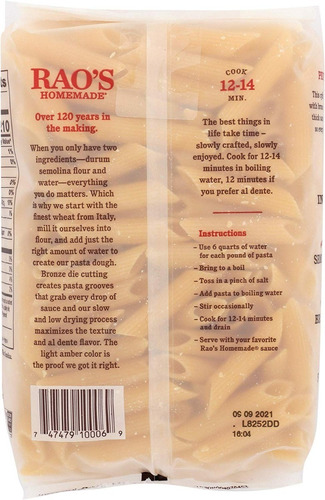 Rao's Homemade Penne Rigate 454 G