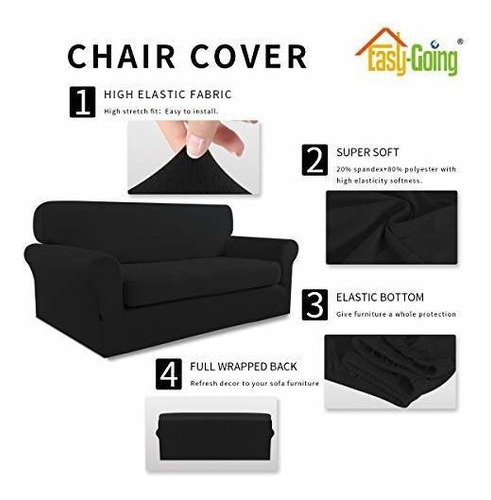 Funda De Sofa Easy-going Elastica De Microfibra 2 Piezas