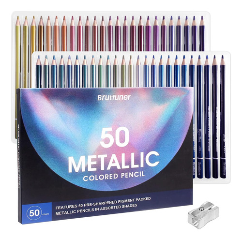 Lbw 50 Lápices De Color Metálico Juego De Lápices Pastel Met