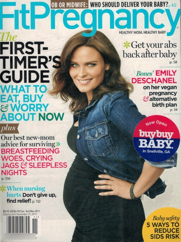 Revista Fit Pregnancy: Emily Deschanel !! !! !!