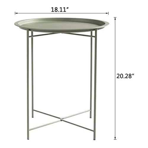 Mesa Auxiliar Plegable De Metal, Mesa Auxiliar Redonda ...
