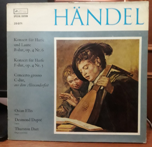 Handel Conciertos Para Arpa Y Laud 5 Y 6 Disco Lp 