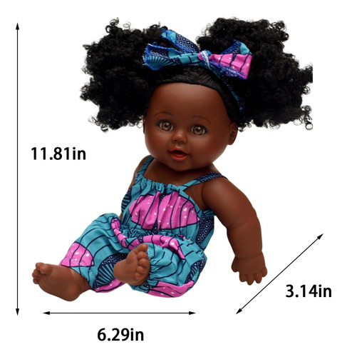 Muñeca De Simulación V Little Negro Doll, 30 Cm, Simulacro D