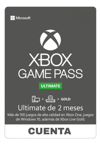 Suscripcion Microsoft Xbox Game Pass Ultimate 2 Meses