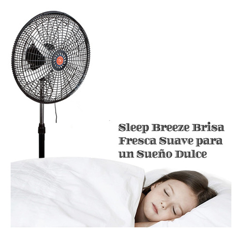 Ventilador De Pedestal | 18 Pulgadas | 70 W | 3 Velocida 50 Cm 60hz Negro Plateado Plástico 5