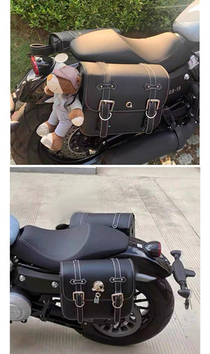 Bolsa De Sillín Para Motocicleta, Alforja Negro 33x25x13cm