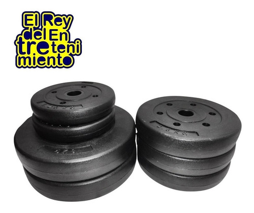 Set 2 Mancuernas Macizas + Barra 1.5m + 20 Kg Pesas - El Rey