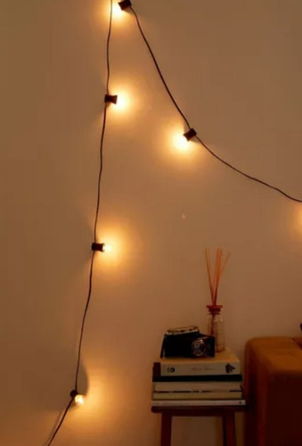 Guirnaldas De Luces 10 Metros + Alargue Doble 1.5 Metros Amarillo Luz Calida
