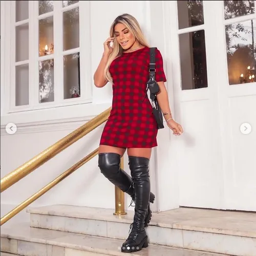 Vestido hotsell blusão xadrez