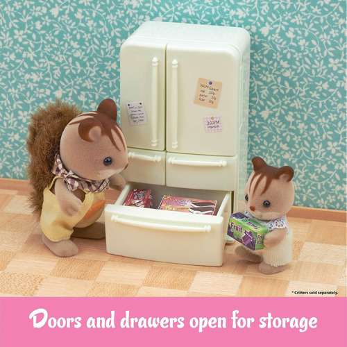 Calico Critters Juego Cocina Comida Miniatura Juguetes Refri