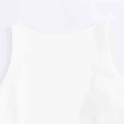 Minivestido Sin Mangas Con Dobladillo Con Volantes