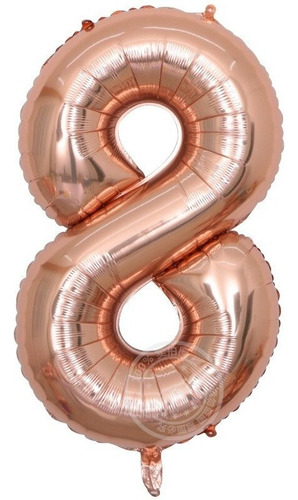 Globo Numero Oro Rosa 1 2 3 4 5 6 7 8 9 0 Altura 82 Cm