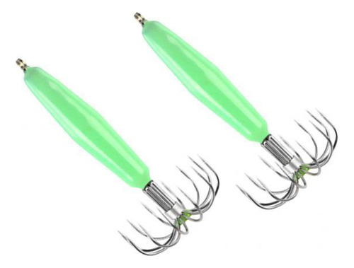 2 Gancho De Pesca De Calamar Los 7.2cm Verde
