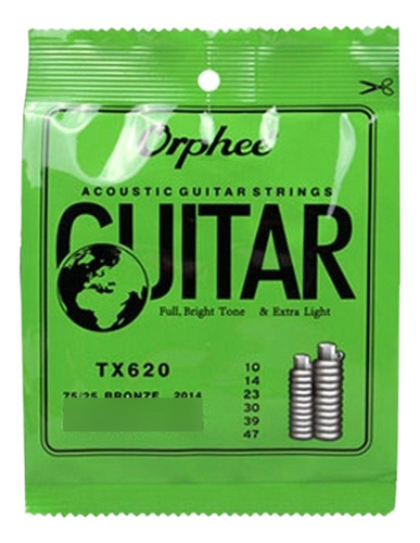 Paquete De Cuerdas Guitarra Electroacústica Orphee Tx-620