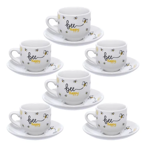 comprar Jogo De Xícaras Café Com Pires Abelhinha 90ml + Brinde