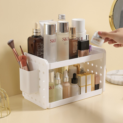 Estante De Plástico Para Maquillaje De Escritorio De Doble C
