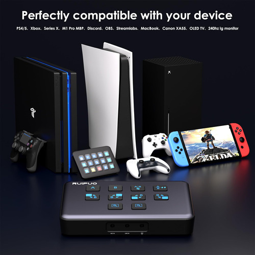 Conmutador Hdmi 4k 60hz Usb-c Para Streaming Y Gaming