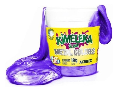 Kimeleka Slime 180 g Acrilex metálico violeta