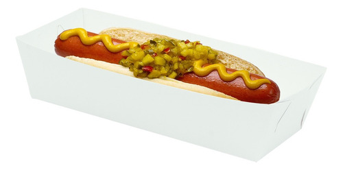 Charola Para Hot Dog, Banderilla, Alitas 17x7x4cm 250pzas