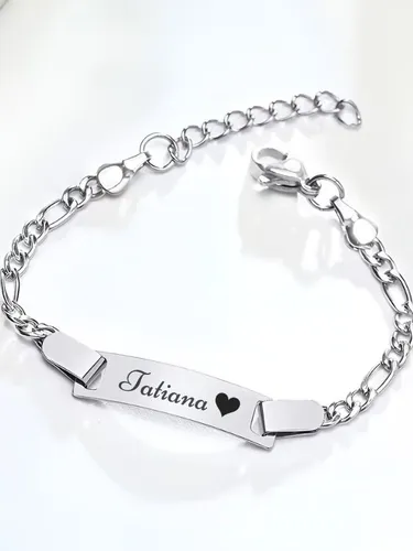 Pulsera Bebé Con Nombre Acero Pulserita Grabada Nena Nene Plateado 12 Cm 12 Cm