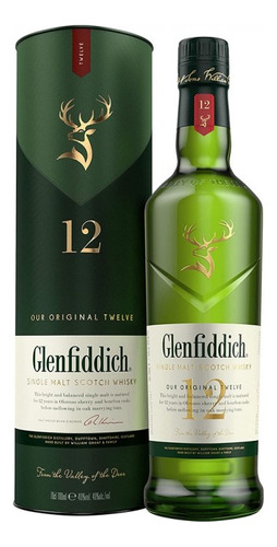 Whisky Glenfiddich 12 Años Single Malt 750ml Botella Estuche
