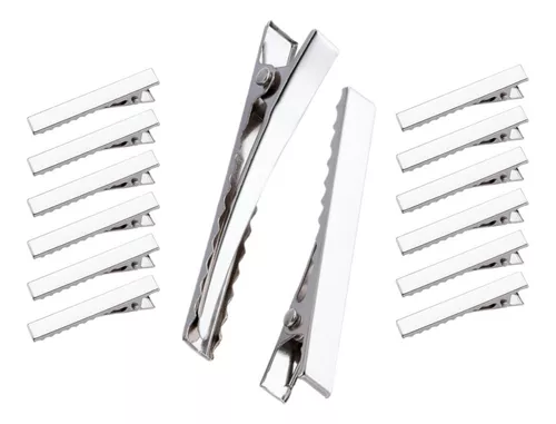 Pinza Cabello Metal Básica Grande X 12 Unidades