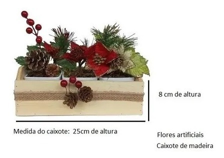 Kit Mini Arranjos Bico De Papagaio Flor De Natal No Caixote | Parcelamento  sem juros
