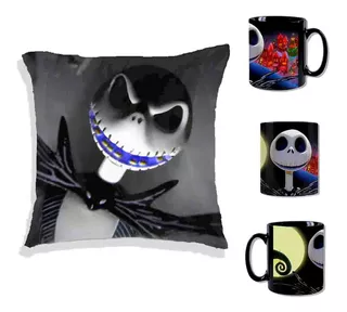 Set Cojin 30cm Taza Personalizado Nightmare Before Christmas