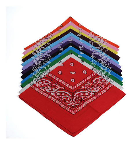 12 Unidades, Varios Tipos De Bandanas, 22 X 22 Pulgadas,