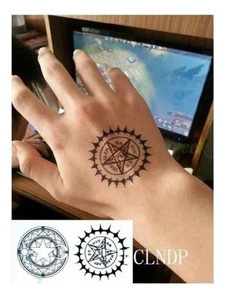 Tarjeta de tatuaje temporal de brujería ritual satánica