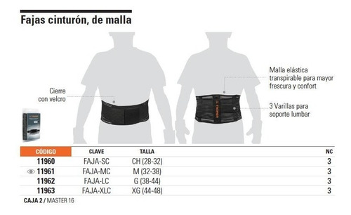 Faja Cinturon De Malla Grande Truper 11962
