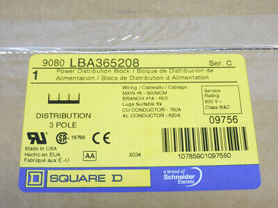 Square D 9080lba365208 Ser. C 600v Nsfs Qqc