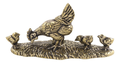 Mini Escultura En Miniatura De Latón Para Madre, Pollo Y