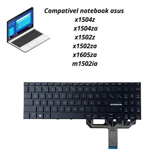 Teclado Compatível Notebook Asus Vivobook 15 X1502za-bq1758w