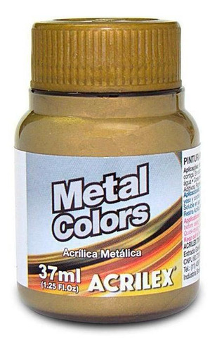 Tinta Acrílica Metálica 37ml Metal Colors Acrilex
