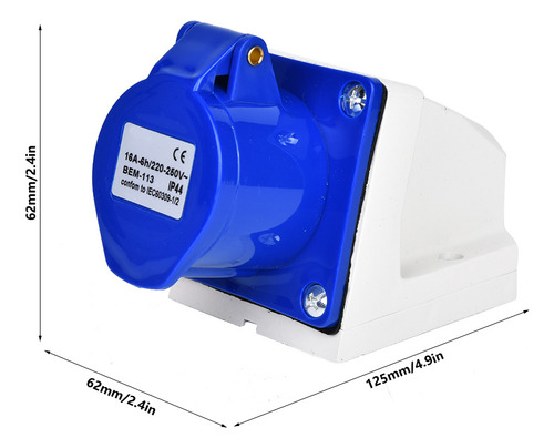 10 Conectores De Enchufe Industrial De 16 A, 220-250 V, 3 Pi