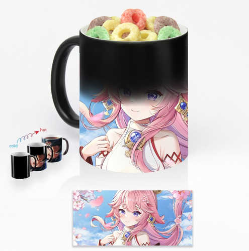 Taza Magica Yae Miko Genshin Impact Art Personalizada