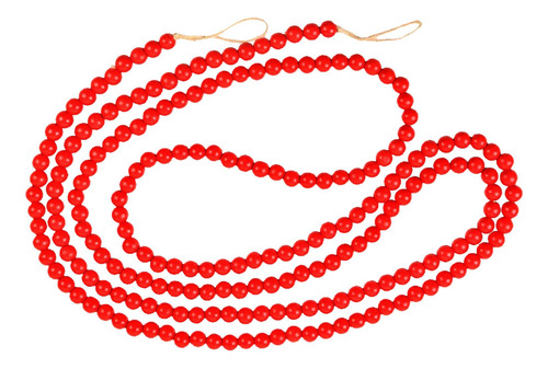 3 Guirnalda De Cuentas De Navidad Adornos Rojo 142cm
