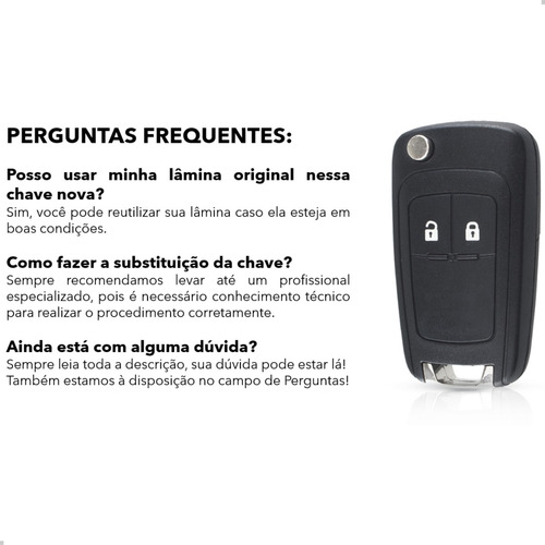 Capa Chave Canivete Gm Onix Spin S10 2013 2014 2015 2016 17