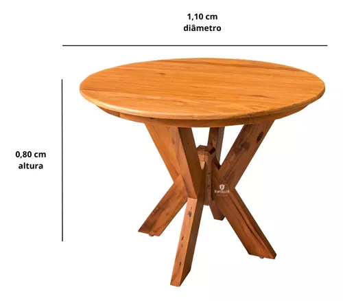 mesa redonda com 1 m de diametro