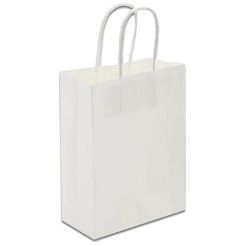 Bolsa De Papel Blanca 30x22x10cm, Pack De 50 Unidades.