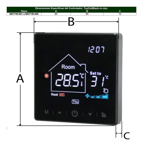 Paneles Táctil Lcd Con Wifi, Mxtyb-005, 5 Pzas, Lcd, Negro,