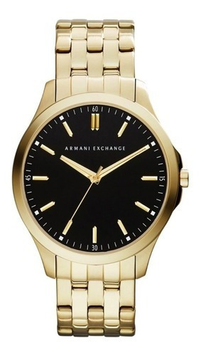 Reloj Aix Armani Exchange Dress Watch Dorado Color Del Fondo Negro