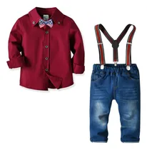 Comprar Traje De Niño Camisa Larga Pantalones Vaqueros Elásticos [u]