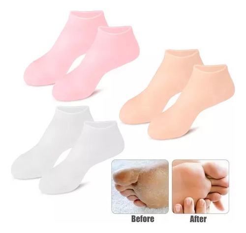 Calcetines De Gel Hidratante De Silicona Para Spa, 3 Pares