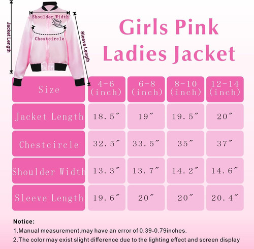 Disfraz De Grease De Chaqueta Rosa Para Fiesta De Niñas De L