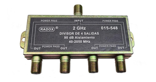 Divisor 1 Entrada 4 Salidas 75 Ohm 2 Ghz Oro Radox 015-548